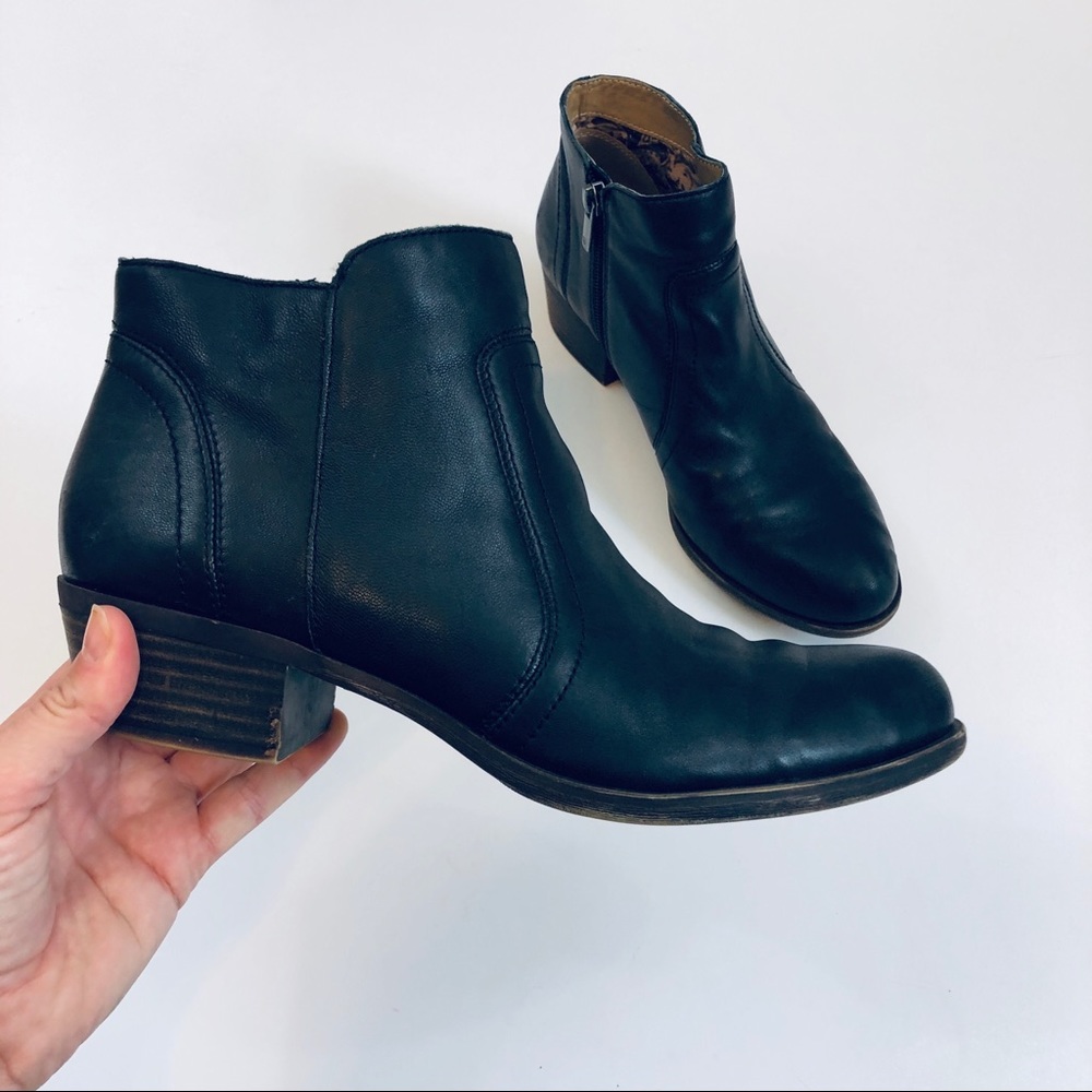 Lucky Brand Black Leather Ankle Booties